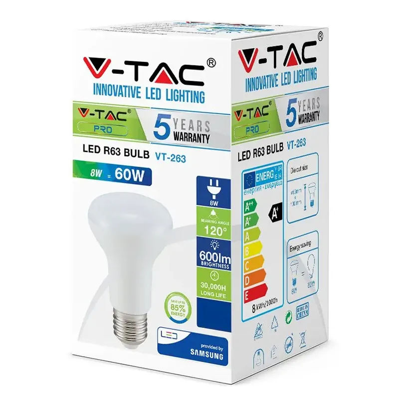 Bec LED R63 E27 8.5W 4000K Alb Neutru, Cip Samsung