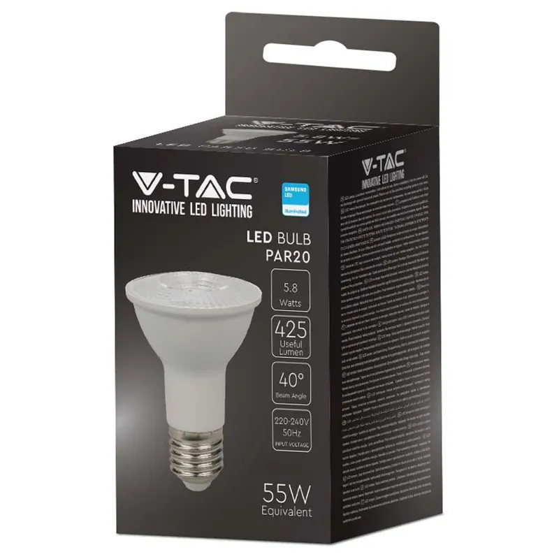Bec LED 5.8W PAR20 E27 6500K Alb Rece