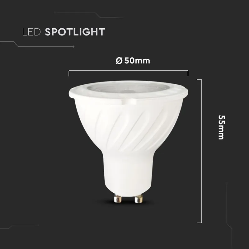 Bec Spot LED GU10 6W 3000K Alb Cald, Cip Samsung