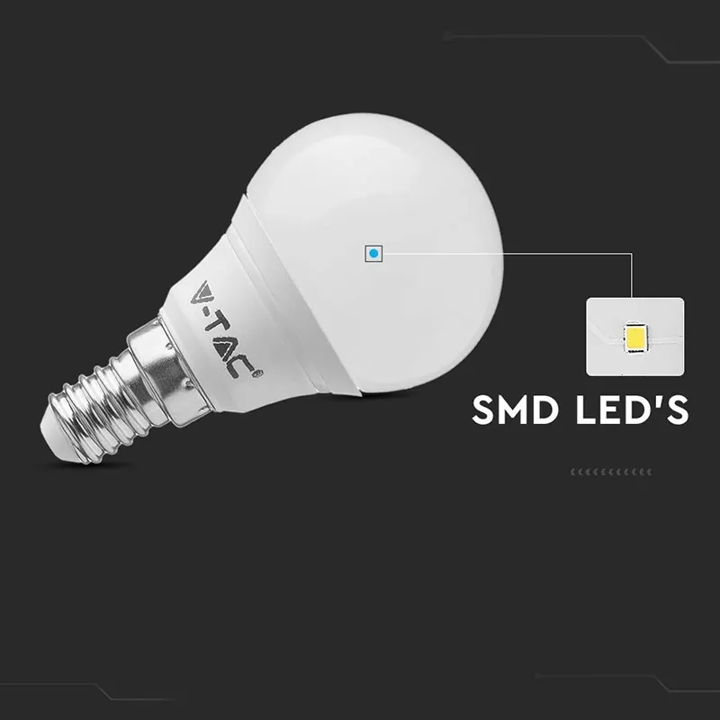 Bec LED P45 E14 4.5W 3000K Alb Cald, Cip Samsung