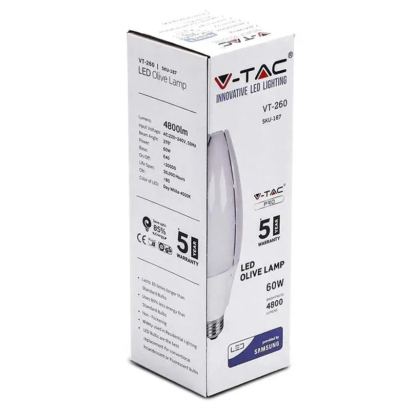 Bec LED E40 60W 4000K Alb Neutru, Cip Samsung