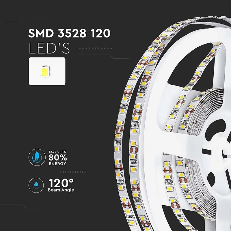 Banda LED SMD3528 120LED/M 6500K IP20 5M