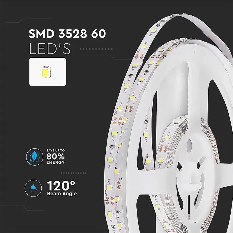 Banda LED SMD3528 60LED/M 6000K IP20 5M