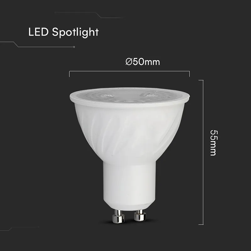 Bec Spot LED GU10 6W 110' Dimabil 6500K Alb Rece, Cip Cree