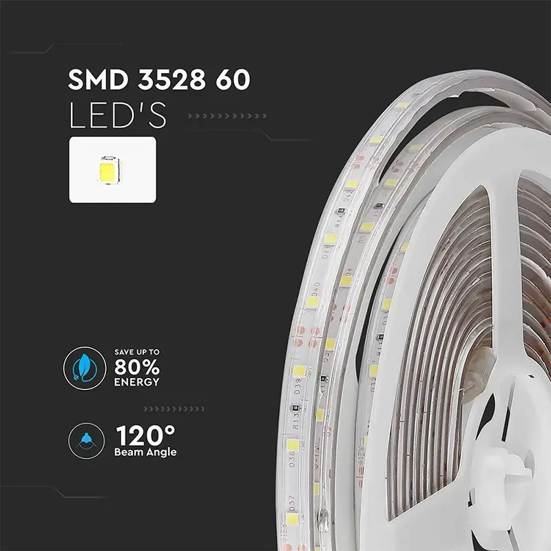 Banda LED SMD3528 60LED/M 4500K IP65 5M