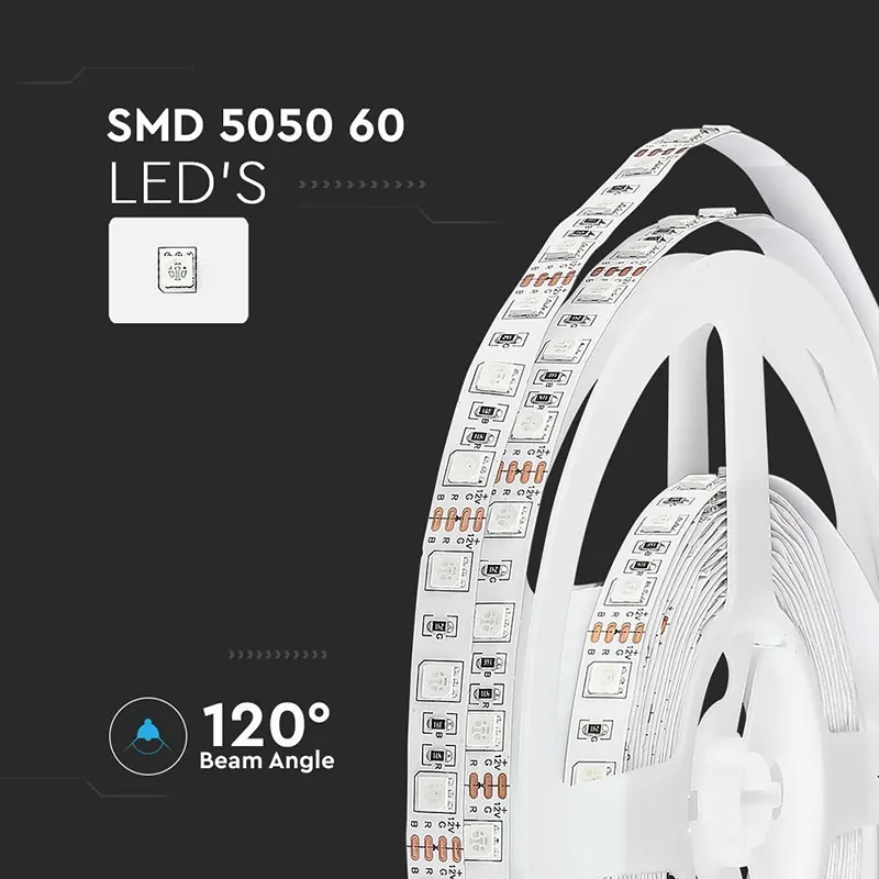 Banda LED SMD5050 60LED/M RGB IP20 5M