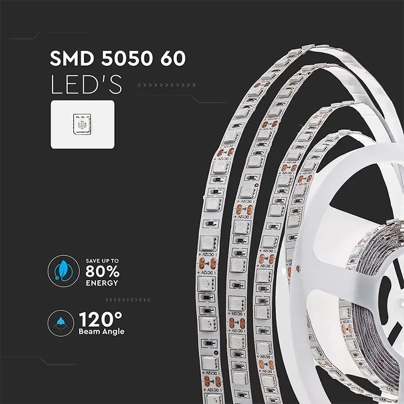 Banda LED SMD5050 60LED/M 3000K IP20 5M