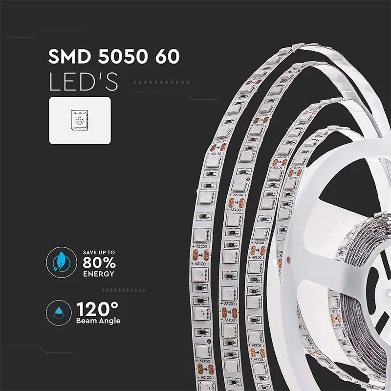 Banda LED SMD5050 60LED/M 6000K IP20 5M