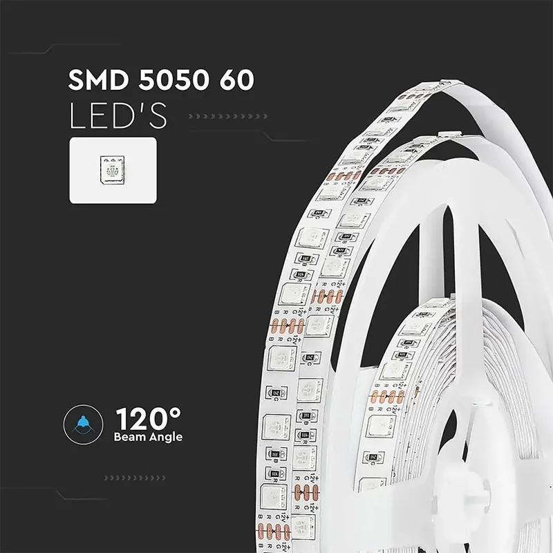 Banda LED SMD5050 60LED/M Rosu IP20 5M