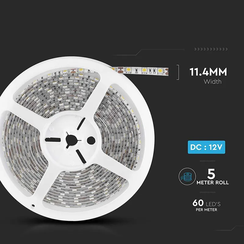Banda LED SMD5050 60LED/M 3000K IP65 5M