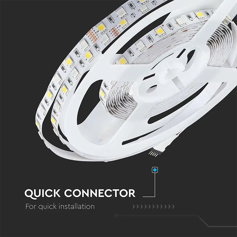 Banda LED SMD5050 60LED/M RGB + Alb Rece IP20 5M