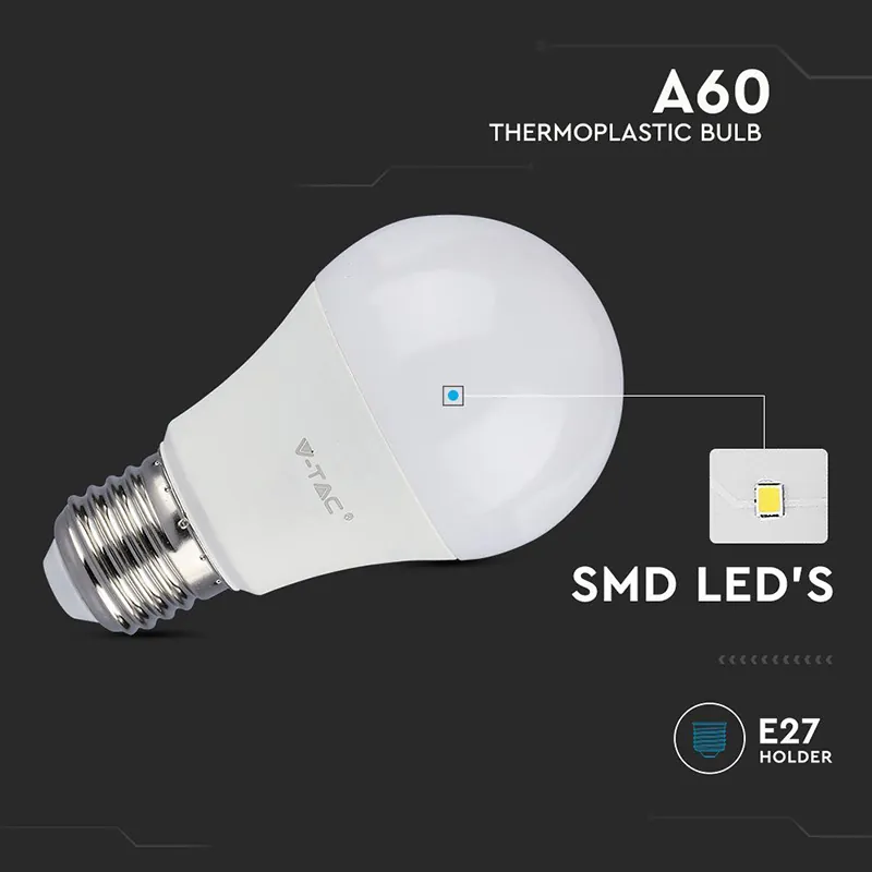 Bec LED A60 E27 8.5W 6400K Alb Rece Cip Samsung