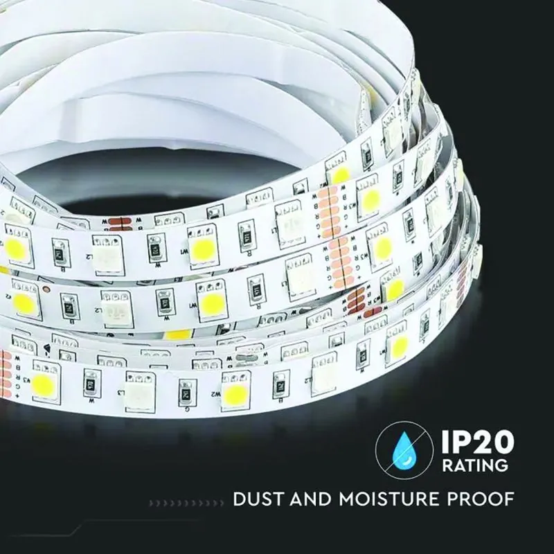 Banda LED SMD5050 60LED/M RGB + Alb Cald P20 5M