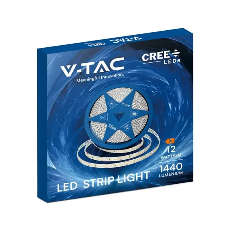Banda LED 8MM 12W/M 24V IP20 Rola 10M 6500K Cip Cree