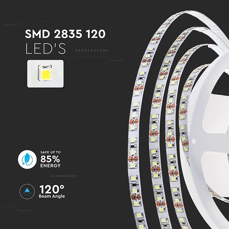 Banda LED SMD2835 120LED/M 24V 6500K IP20 10M