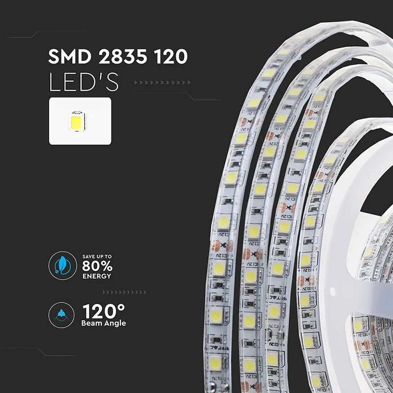 Banda LED SMD2835 120LED/M 24V 4000K IP65 10M