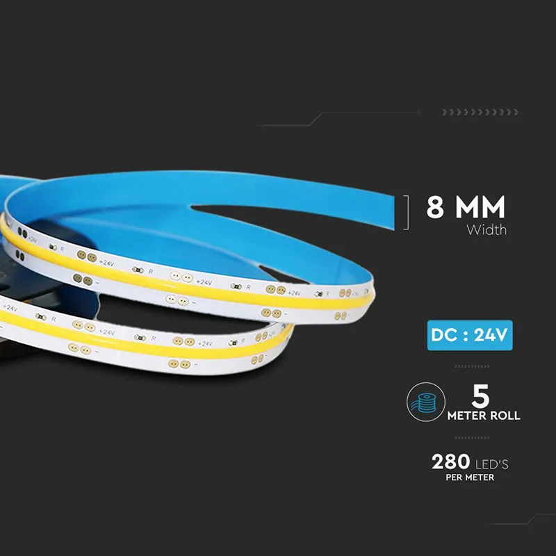 Banda LED COB 24V 3000K IP20 5M