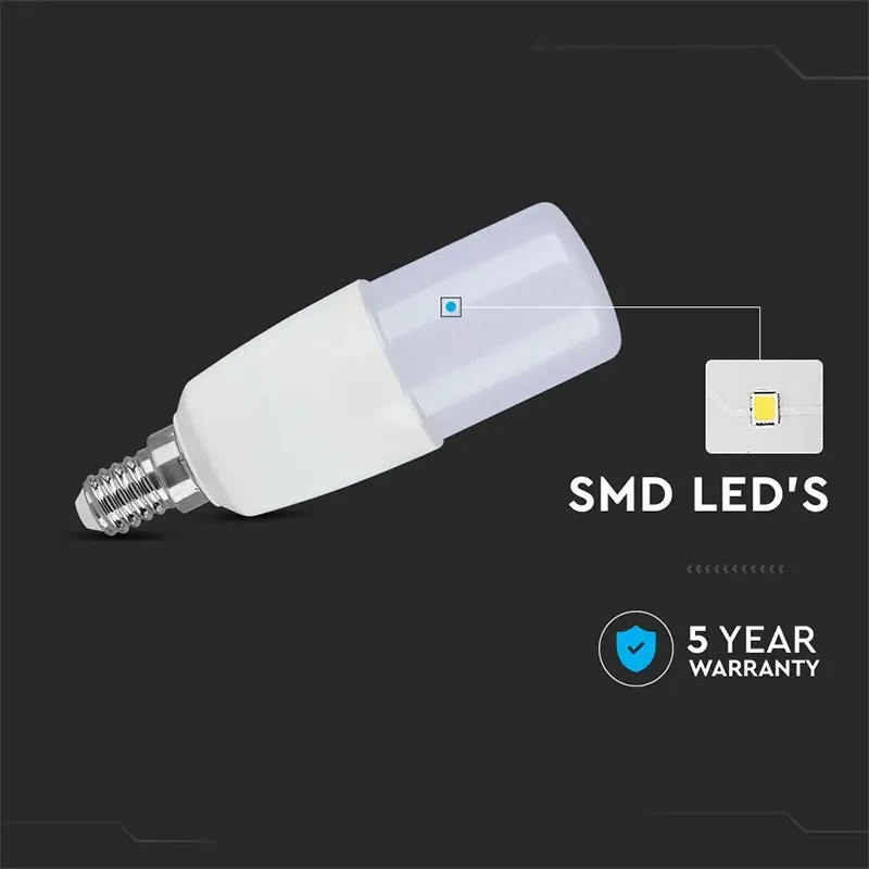 Bec LED T37 E14 7.5W 6500K Alb Rece