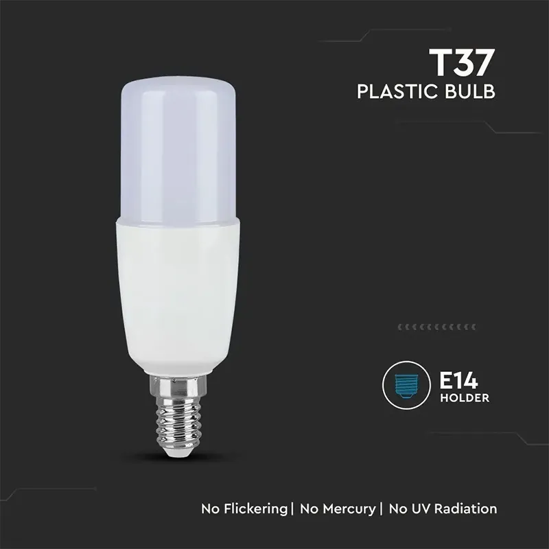 Bec LED T37 E14 7.5W 6500K Alb Rece