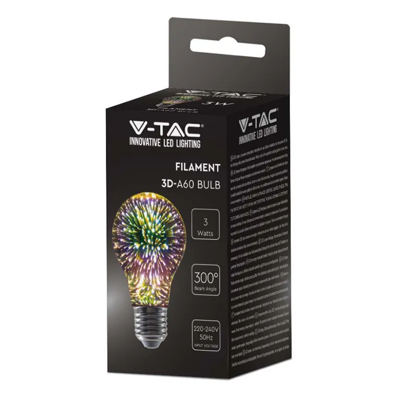 Bec LED ST64 E27 3W cu Filament 3000K Alb Cald Model 3D