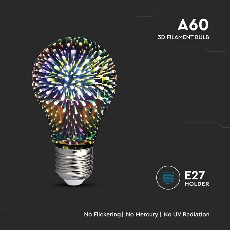 Bec LED ST64 E27 3W cu Filament 3000K Alb Cald Model 3D
