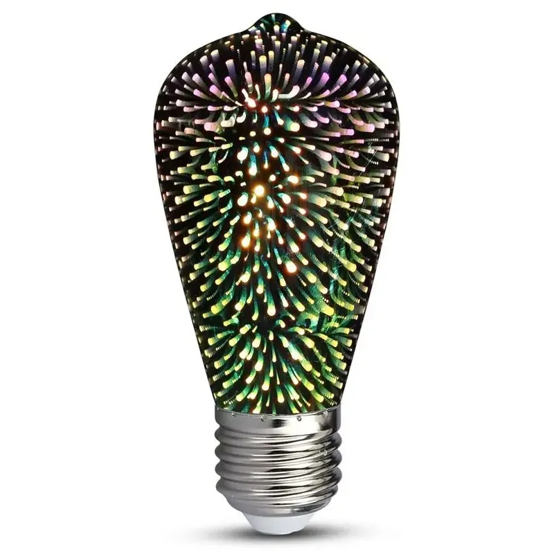 Bec LED ST64 E27 3W cu Filament 3000K Alb Cald Model 3D