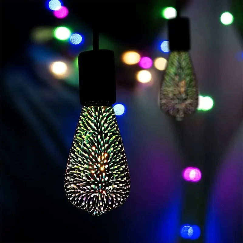 Bec LED ST64 E27 3W cu Filament 3000K Alb Cald Model 3D