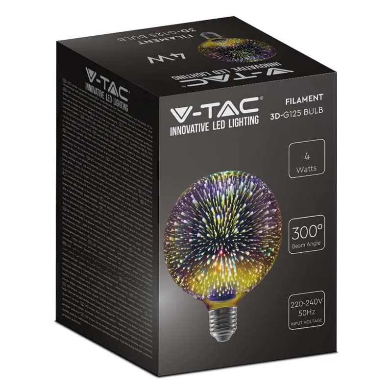 Bec LED G125 E27 3W cu Filament 3000K Alb Cald Model 3D