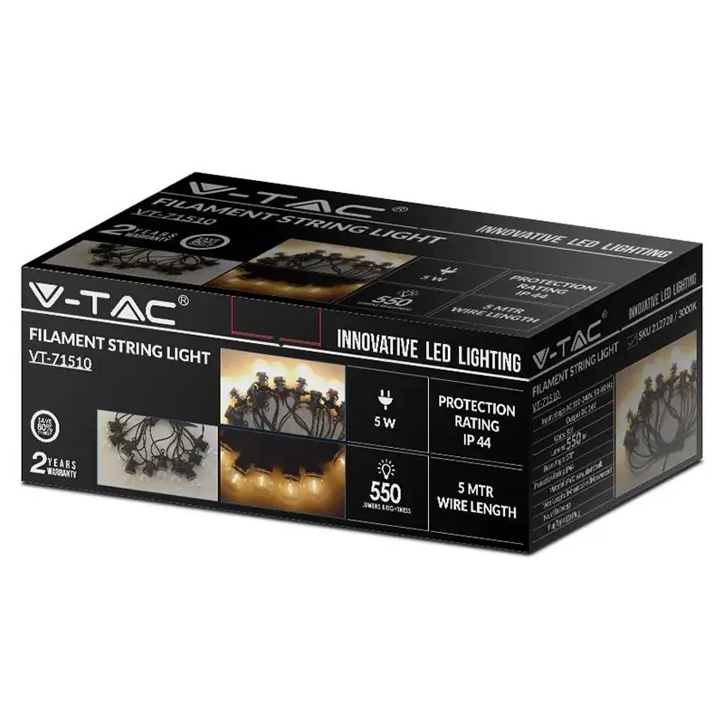 Ghirlanda LED 5M 10 Becuri  0.4W / Bec 3000K
