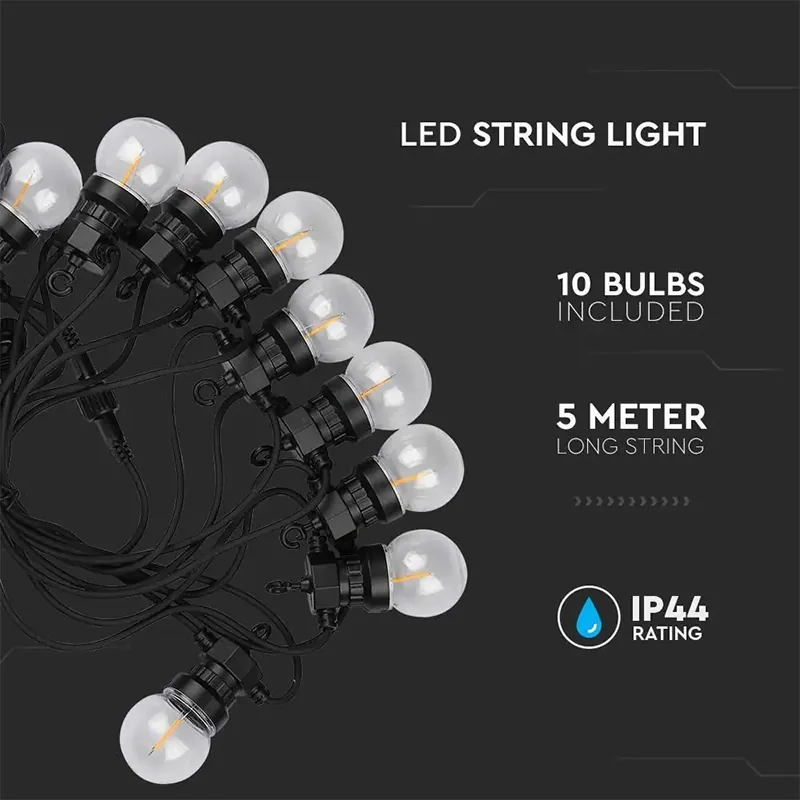 Ghirlanda LED 5M 10 Becuri  0.4W / Bec 3000K
