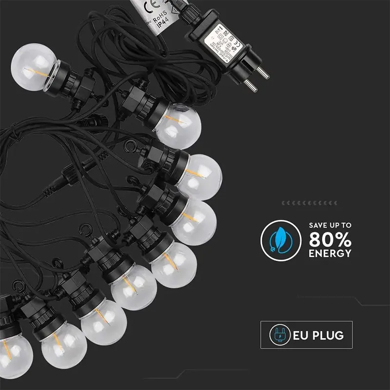 Ghirlanda LED 5M 10 Becuri  0.4W / Bec 3000K