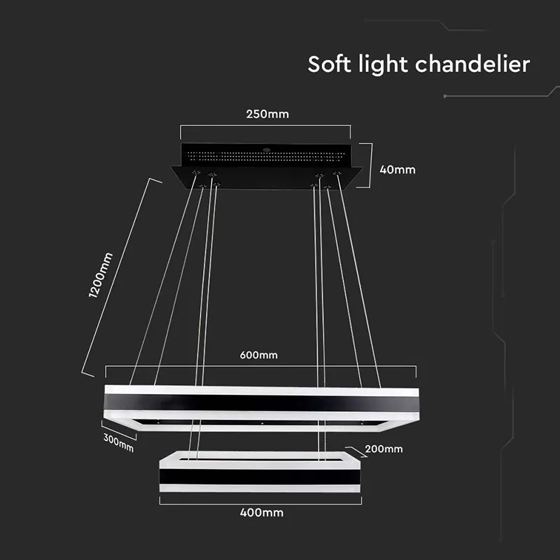 Candelabru LED 113W Dimabil 3000K - Negru