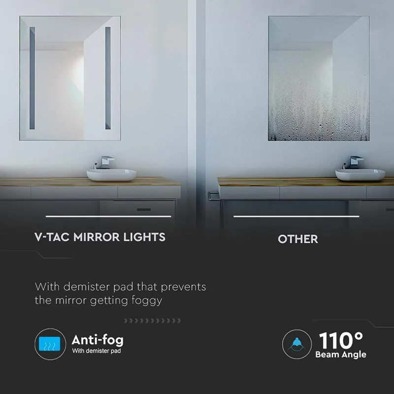 Oglinda Iluminata LED 42W 6400K Alb Rece IP44 Anti Aburire