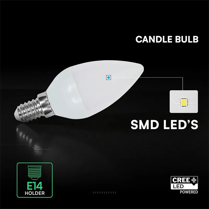 Bec LED E14 3.7W 6500K Alb Rece Cip Cree