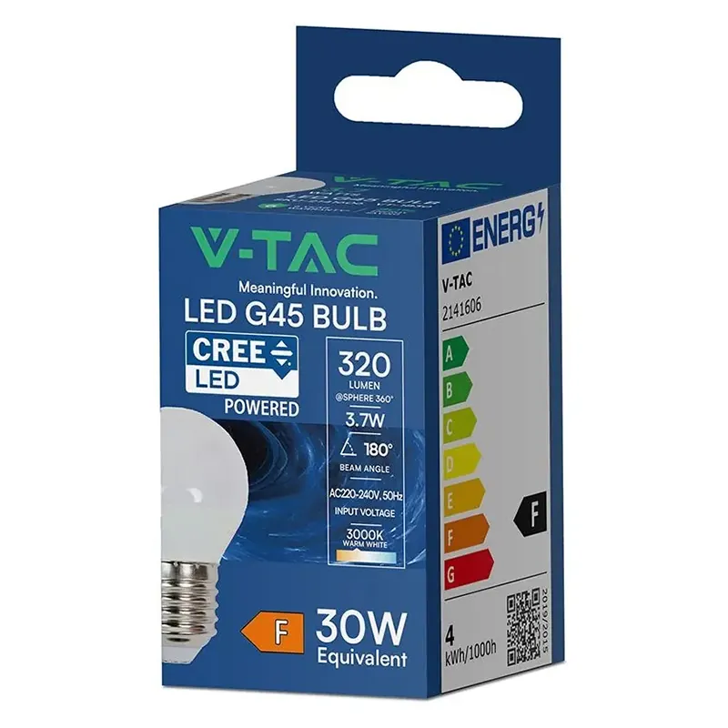 Bec LED G45 E27 3.7W 3000K Alb Cald Cip Cree