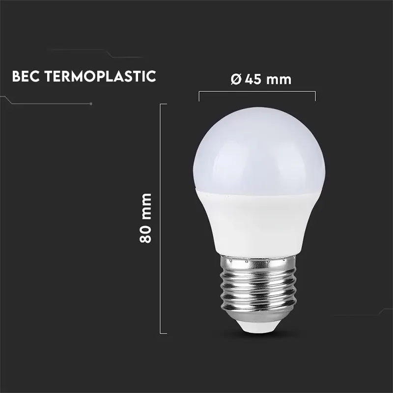 Bec LED G45 E27 3.7W 4000K Alb Neutru
