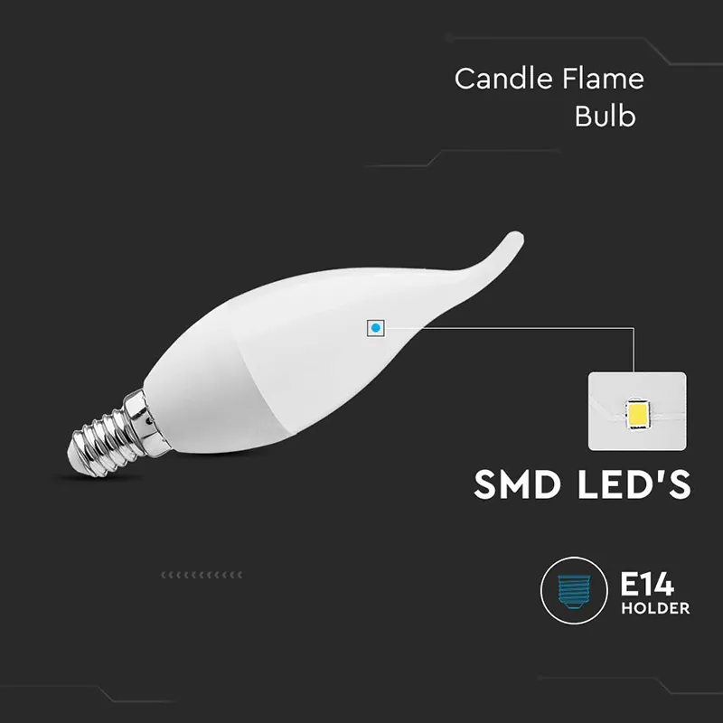 Bec LED E14 3.7W 3000K Alb Cald