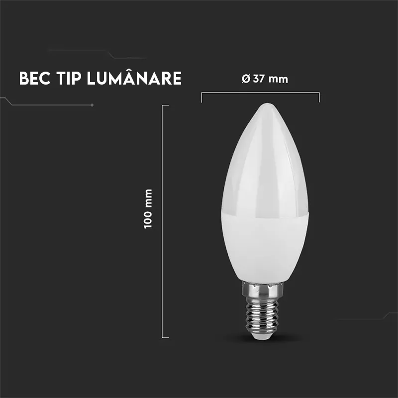 Bec LED E14 3.7W 4000K Alb Neutru