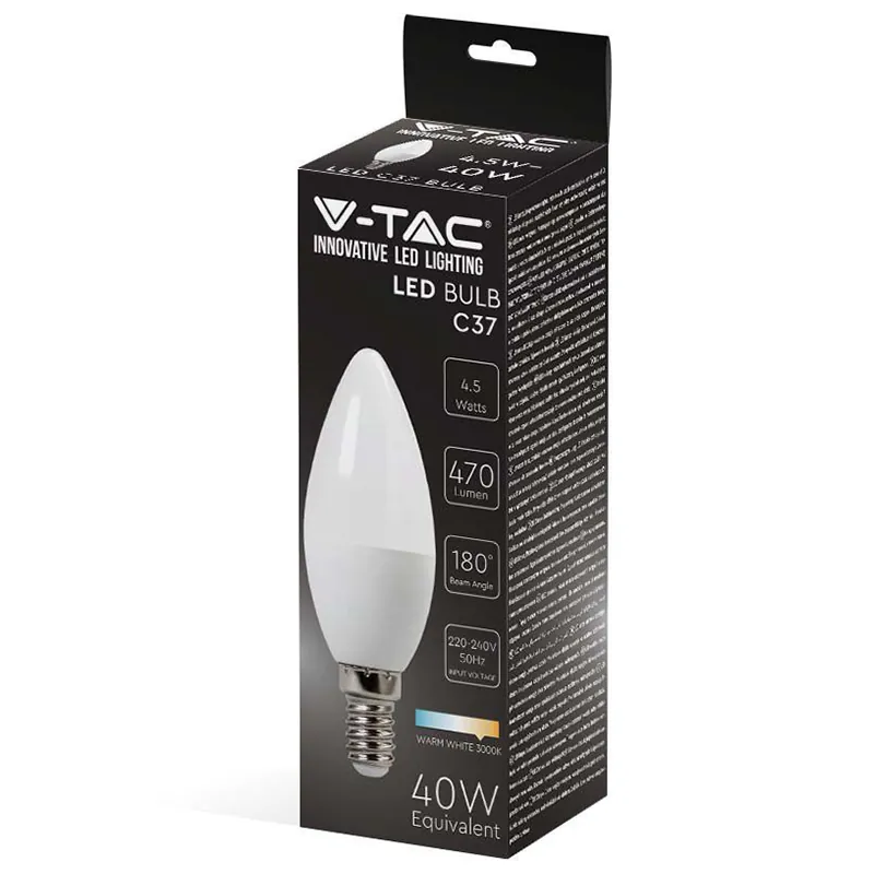 Bec LED E14 4.5W 3000K Alb Cald