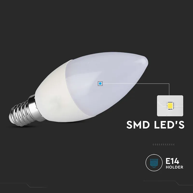 Bec LED E14 4.5W 6500K Alb Rece