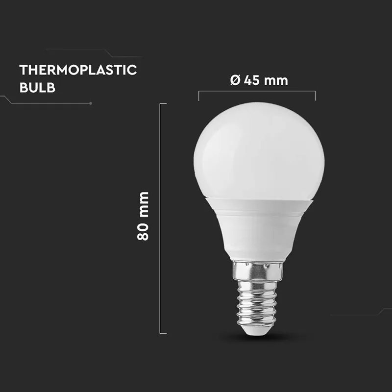 Bec LED E14 P45 4.5W 6500K Alb Rece