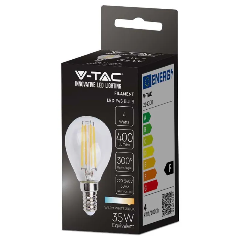 Bec E14 cu Filament LED 4W 3000K