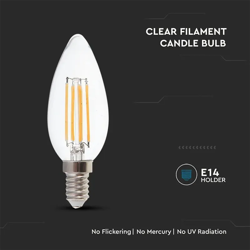 Bec E14 cu Filament LED 4W 3000K