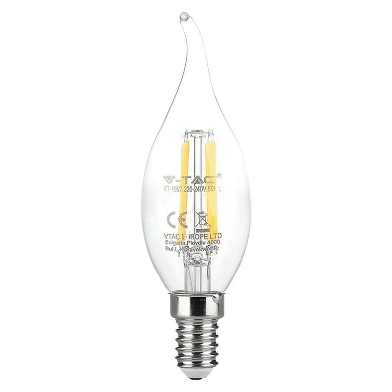 Bec E14 cu Filament LED 4W 3000K