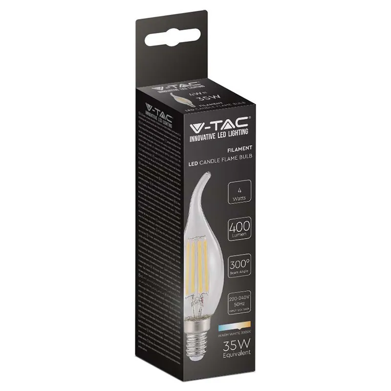 Bec E14 cu Filament LED 4W 3000K