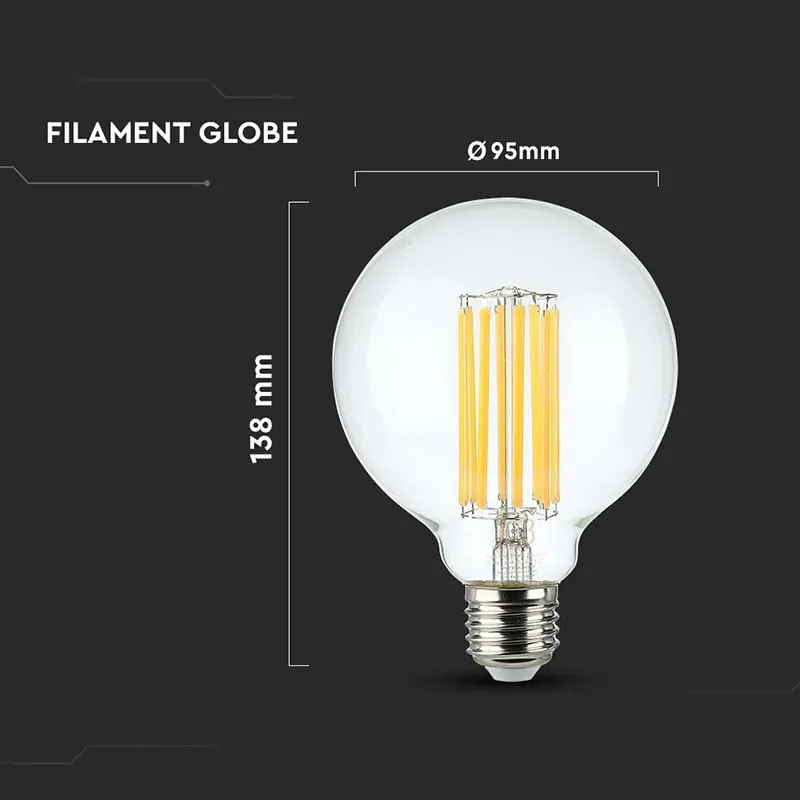 Bec E27 G95 cu Filament LED 6W 2700K