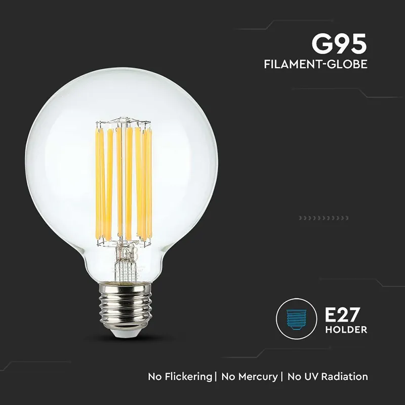 Bec E27 G95 cu Filament LED 6W 2700K