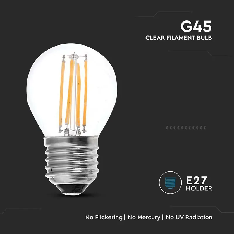 Bec E27 G45 cu Filament LED 4W 3000K