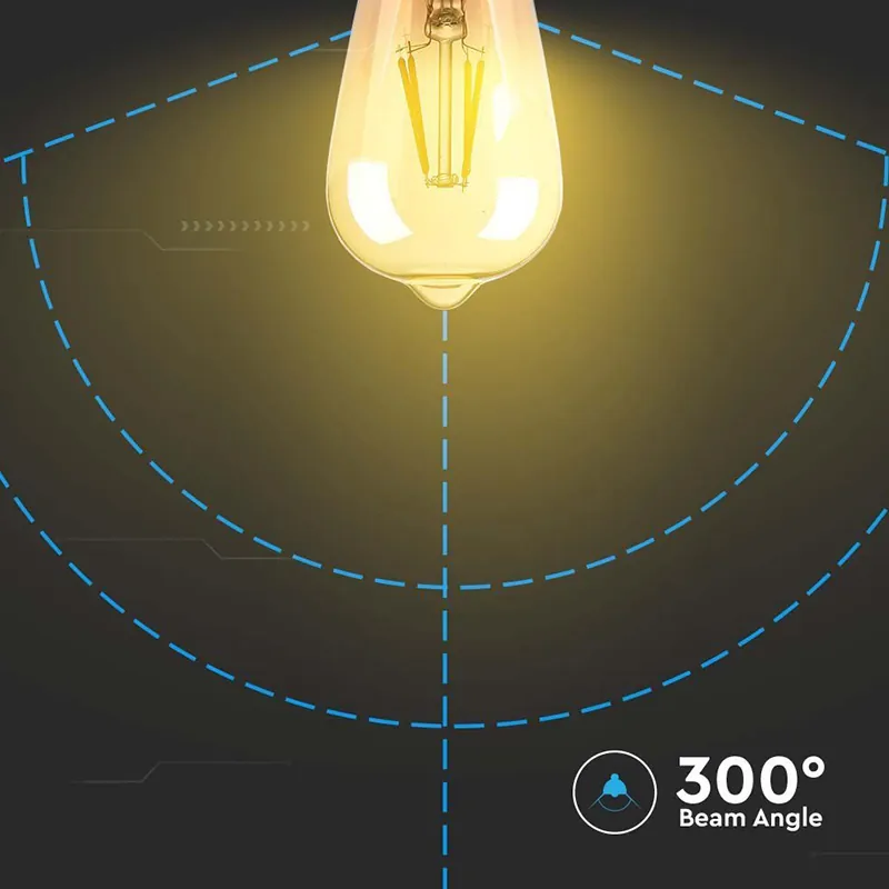 Bec LED ST64 E27 4W cu Filament 2200K Model Edison