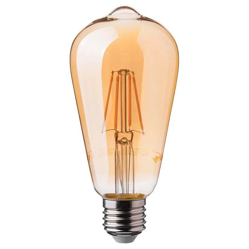 Bec LED ST64 E27 6W cu Filament 2200K Model Edison